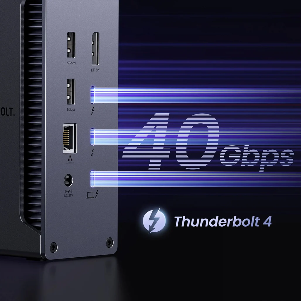 UGREEN Revodok Max 213 13-in-1 Thunderbolt 4 USB-C Hub Docking Station | Dual 4K or 8K Display, 90W Charging - Image 3