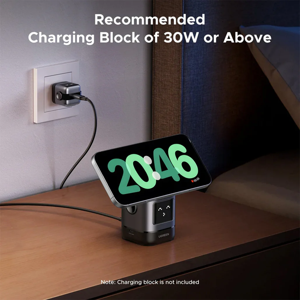 UGREEN Uno 2-in-1 Magnetic Wireless Charger 15W – Fast Qi2 Charging for iPhone & Earbuds - Image 9