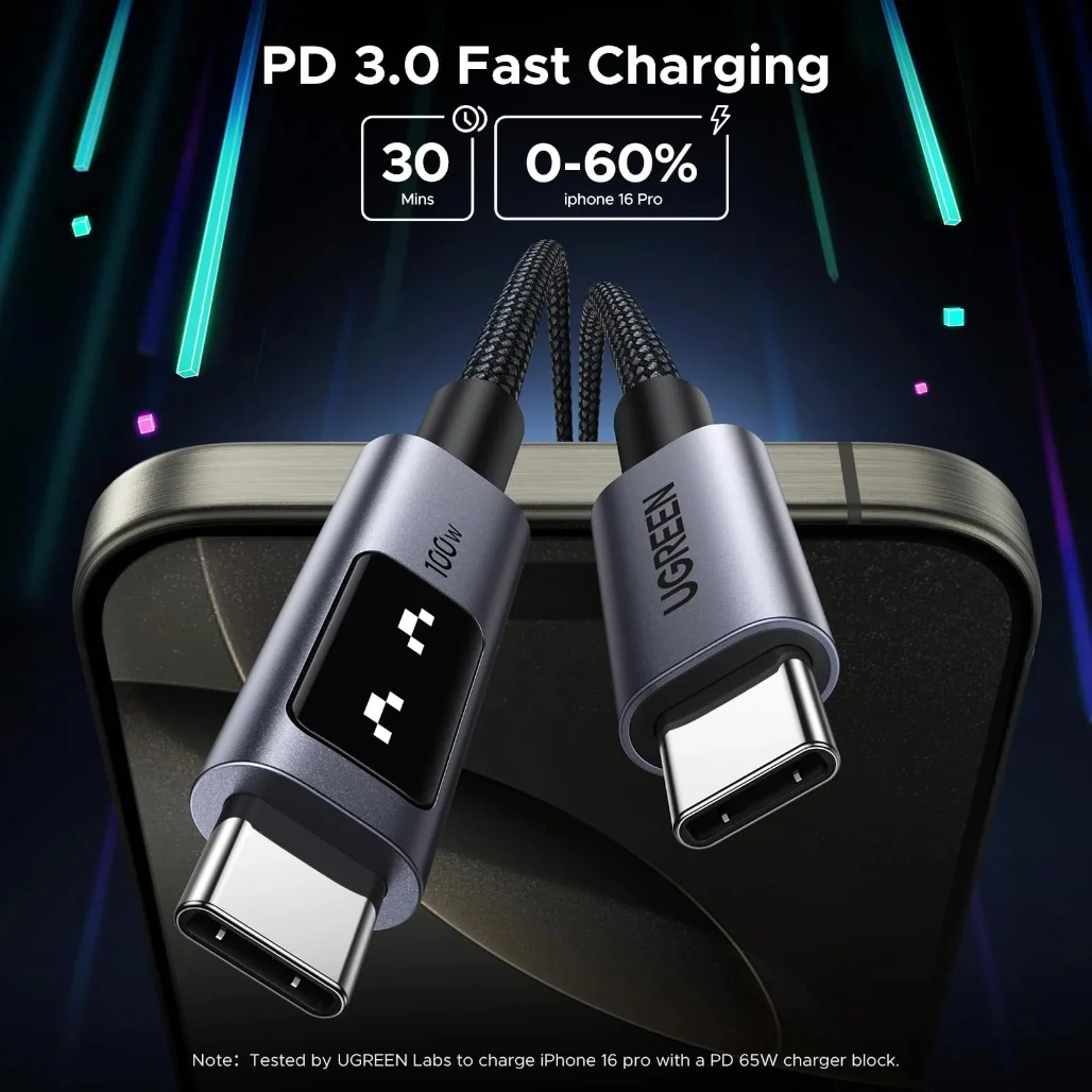 Ugreen Uno USB-C to USB-C Cable 100W - Image 2