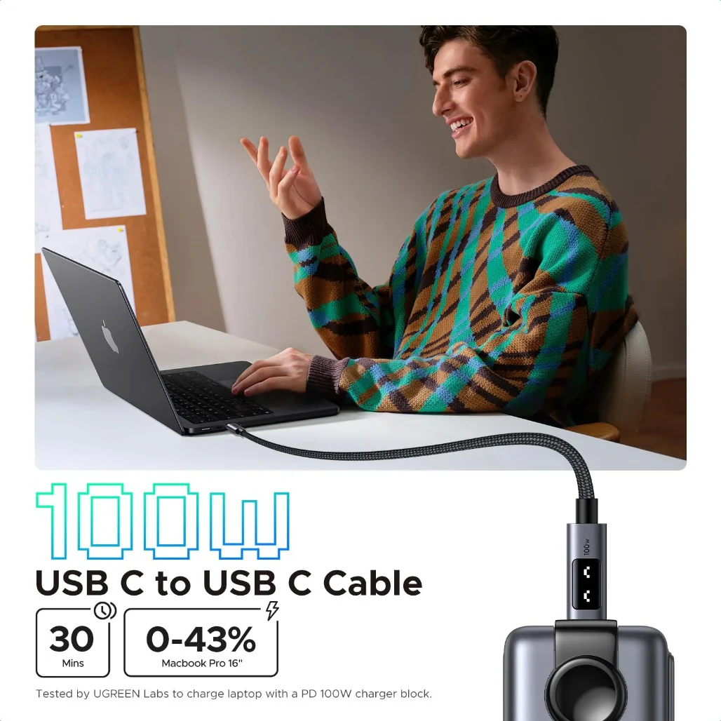 Ugreen Uno USB-C to USB-C Cable 100W - Image 8