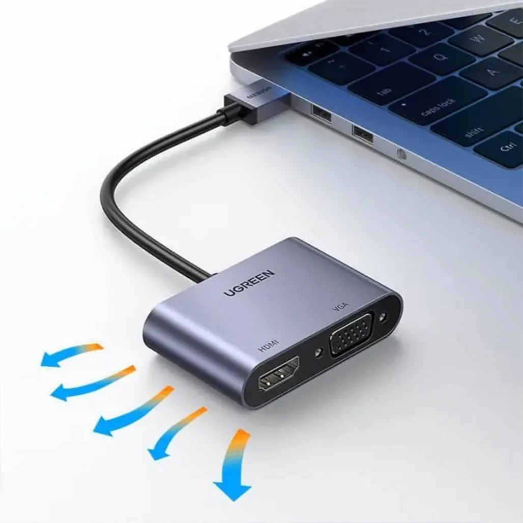 Ugreen USB 3.0 to HDMI & VGA Converter Adapter – 1080P Full HD, Aluminum Case, High-Speed Display Expansion - Image 4