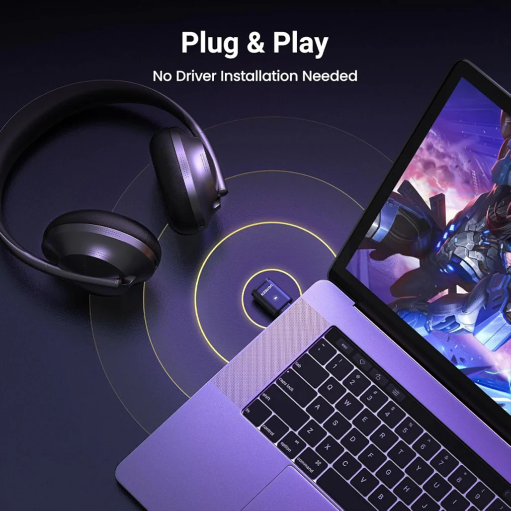 UGREEN USB-C Bluetooth 5.3 Audio Transmitter for PC, PS5, and Switch – Wireless Adapter for Bluetooth Headphones, Hi-Res Sound - Image 5