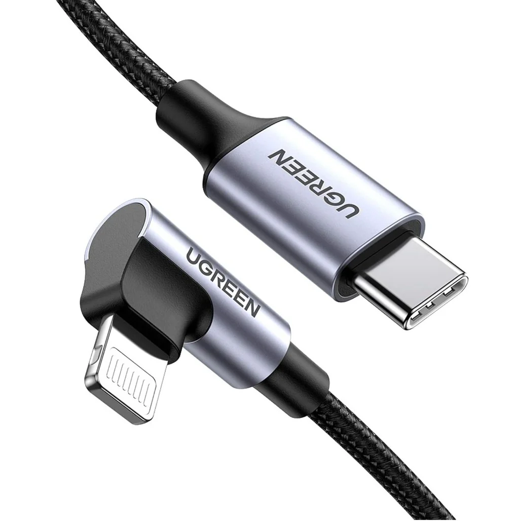 Ugreen USB-C to Angled Lightning Braided Cable – MFi Certified Fast Charging - Image 2