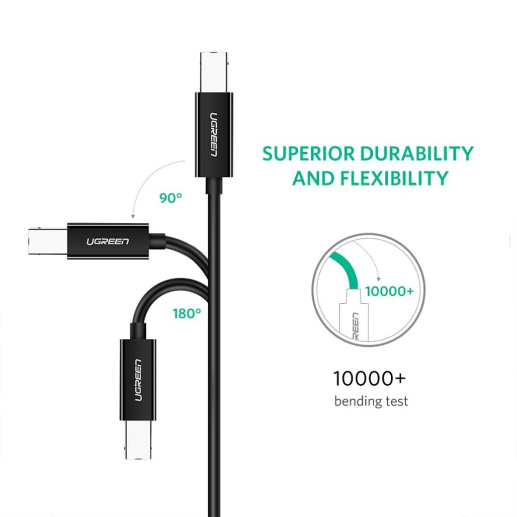 UGREEN USB-C to USB-B Printer Cable 2M – High-Speed, Durable, and Flexible - Image 4