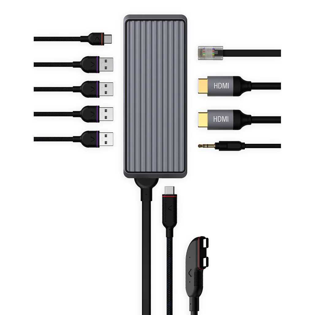 UNISYNK 10-Port Dual Screen Hub for Mac | Multi-Port USB-C Dock with Dual 4K HDMI, High-Speed Data, and Power Delivery