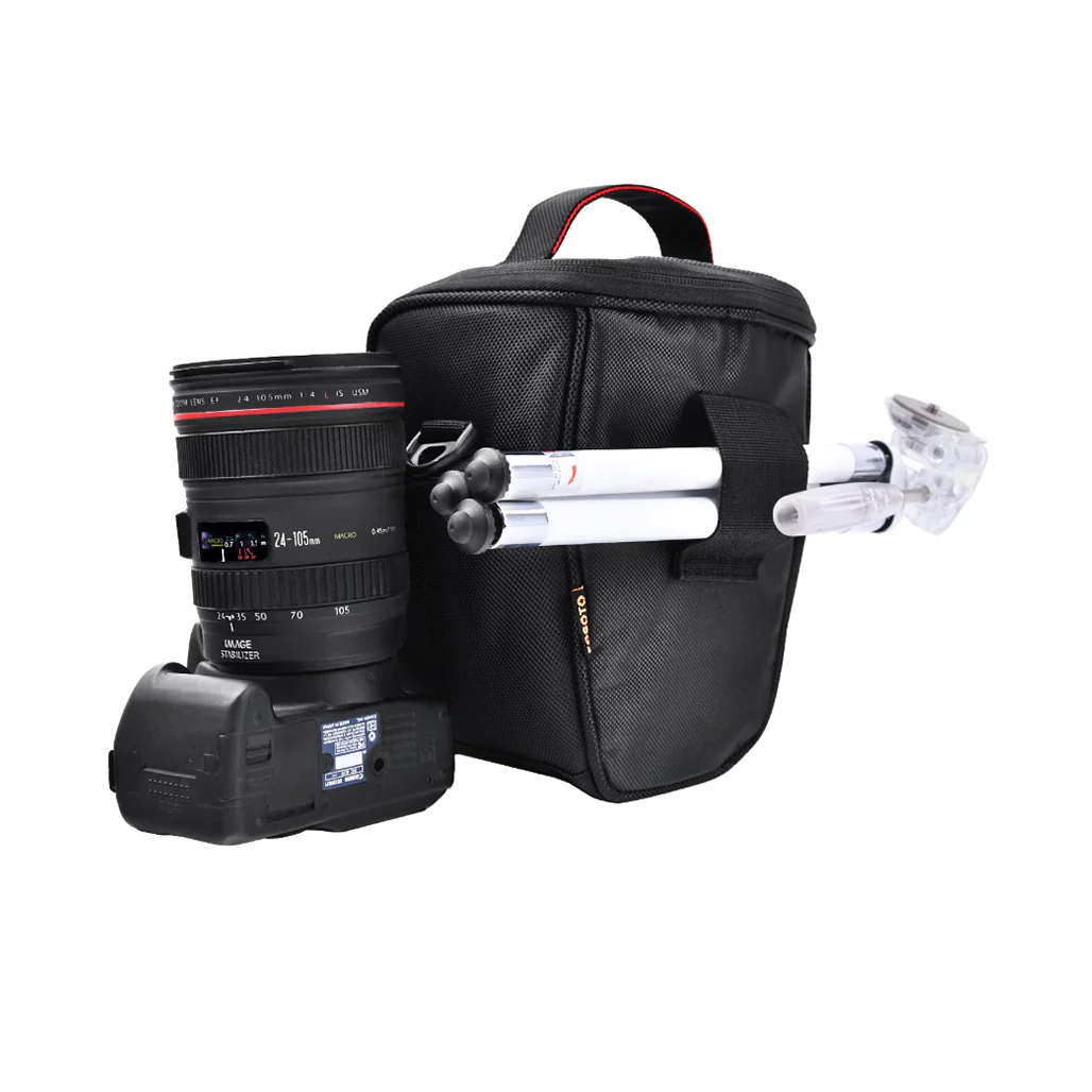 Universal DSLR Camera Bag – Nylon Holster Case for Nikon, Canon, Sony, Olympus, Pentax – Travel Shoulder Bag with Accessory Pockets – Black - Image 11