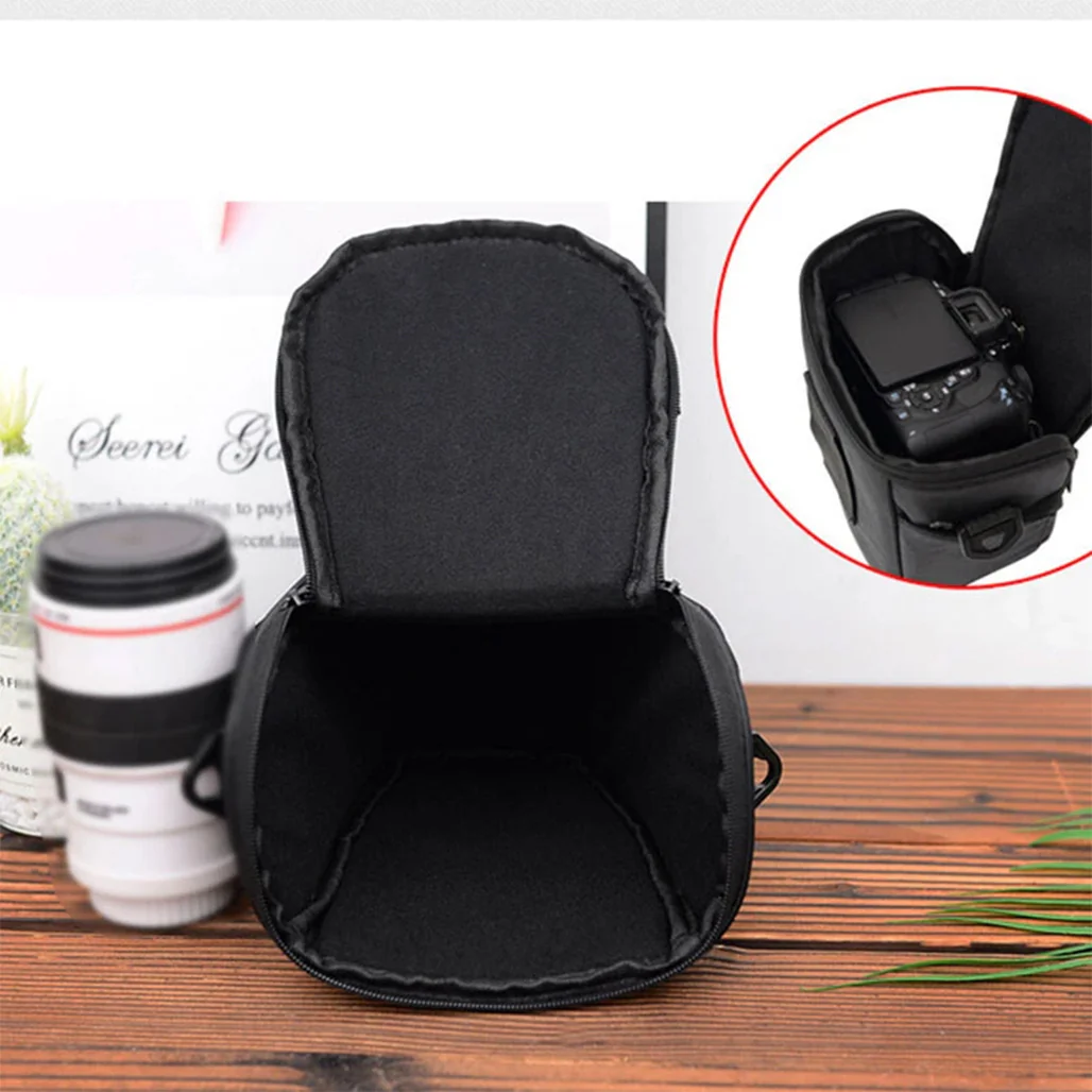 Universal DSLR Camera Bag – Nylon Holster Case for Nikon, Canon, Sony, Olympus, Pentax – Travel Shoulder Bag with Accessory Pockets – Black - Image 8