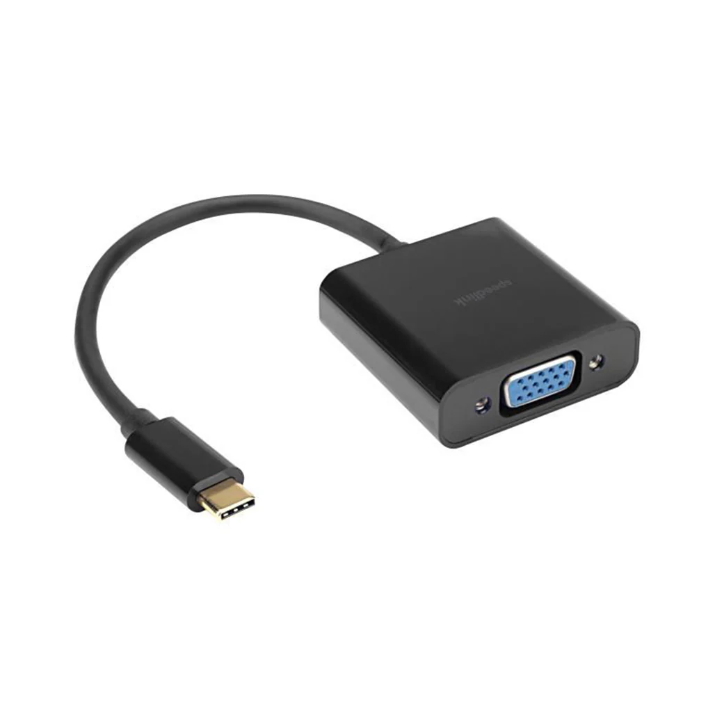 SpeedLink USB-C to VGA Adapter HQ | Full HD Adapter with Gold-Plated Contacts | Thunderbolt 3® Compatible
