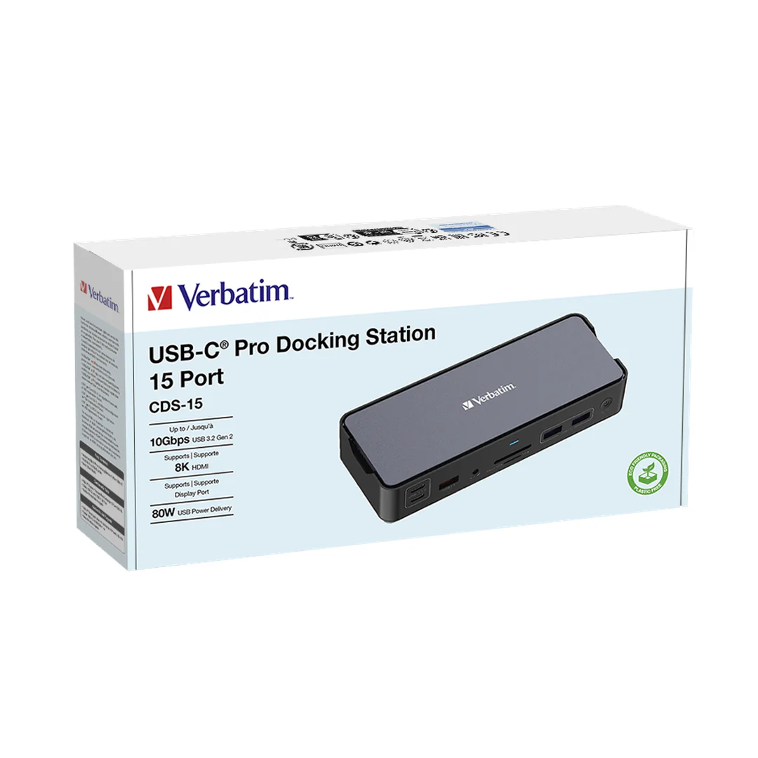 Verbatim USB-C Pro Docking Station with 15 Ports - Image 3