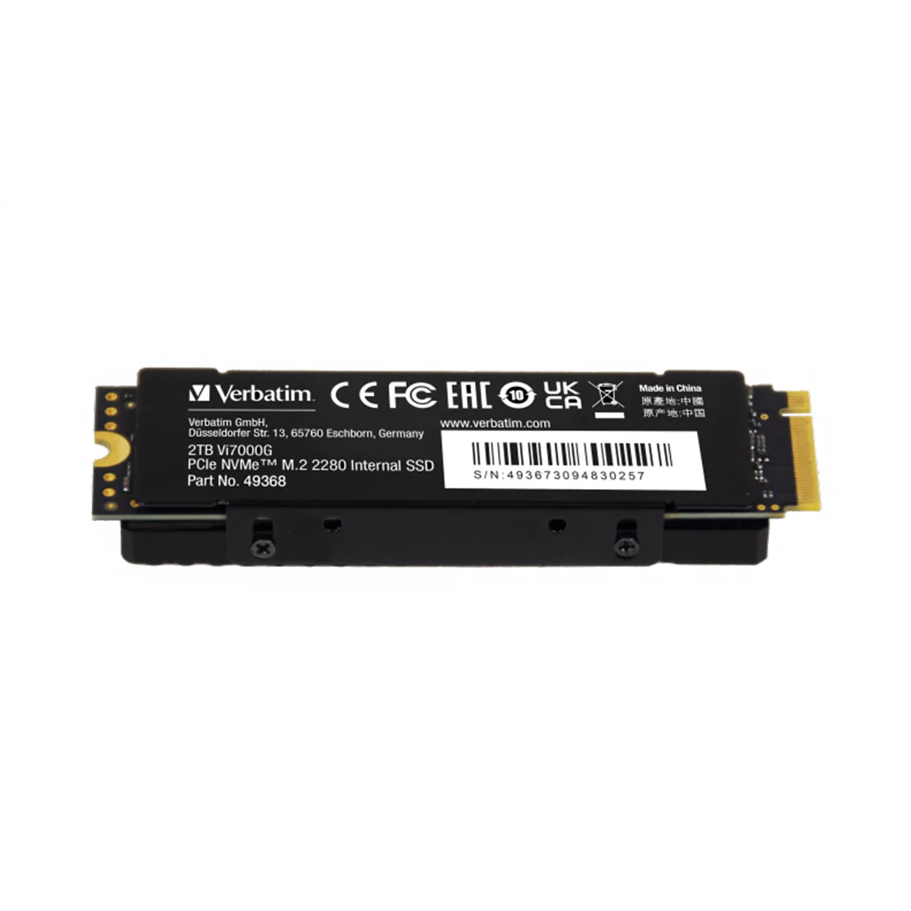 Verbatim Vi7000G 2TB PCIe NVMe M.2 SSD for PS5 | Ultra-Fast Gaming SSD with Heat Sink - Image 3