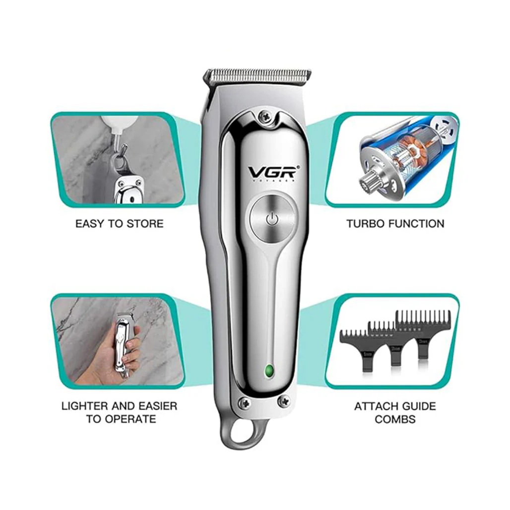 VGR V-071 Hair Clippers & Beard Trimmer for Men | Cordless Waterproof Grooming Kit with USB Charging - Image 3