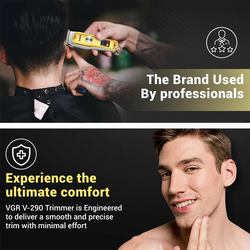 VGR V-290 Professional Hair Clipper with LED Display Runtime - Image 5