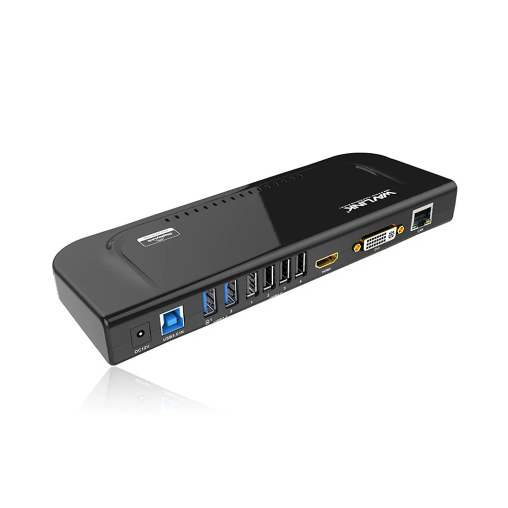 Wavlink UG39DK4 USB 3.0 Universal Dual Display Docking Station – HDMI, VGA, DVI Outputs