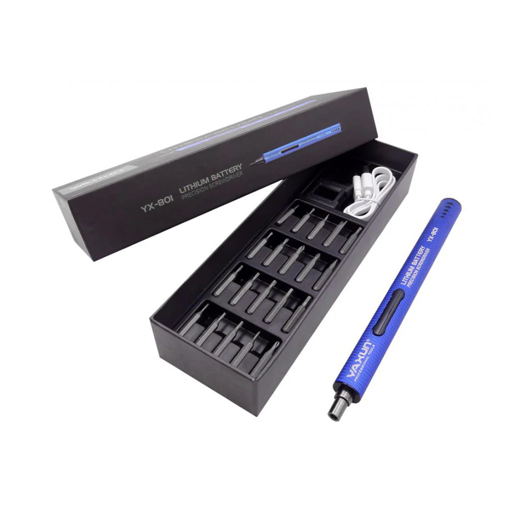 YAXUN YX-801 LED Micro Electric Screwdriver with 20 Pieces - Image 2